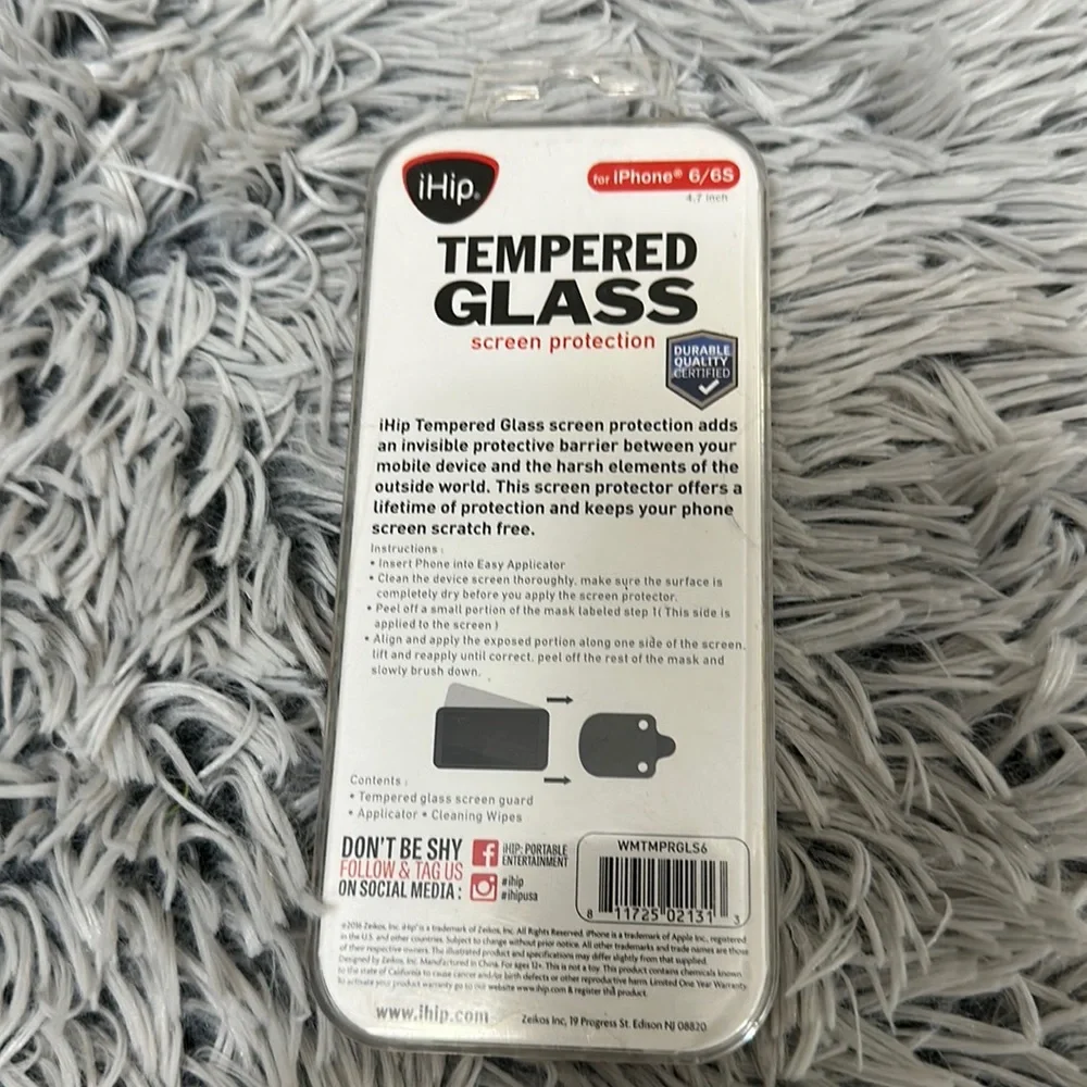 🆓FREE with purchase! iHip Tempered Glass Screen Protector NWT
